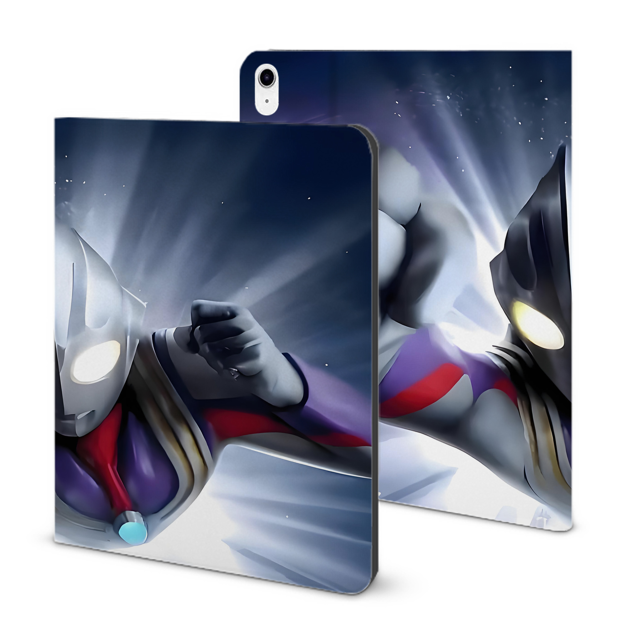 （画像用） ウルトラマン Ultraman IPad ケース ブック型 PUレザー TPU 耐衝撃 軽量 薄型 ペン収納なし 全面保護 IPad 各モデル対応